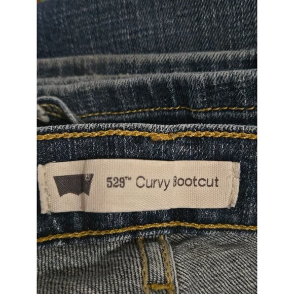 Levis Womens 529 Curvy Bootcut Denim Blue Jeans Size 12L Long Casual Boot Cut - Picture 5 of 11